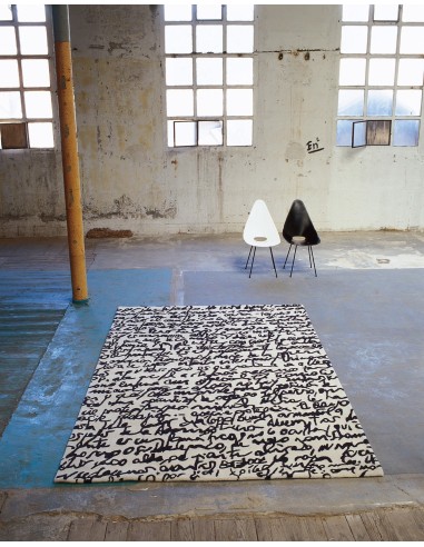 Nanimarquina Black on White Manuscrit Tappeto 170x240 cm