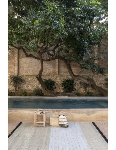 Nanimarquina Tres Outdoor Stripes Black Tappeto 170x240 cm 2