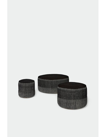 Nanimarquina Tres Persian Pouf L Black 90x90x40  cm